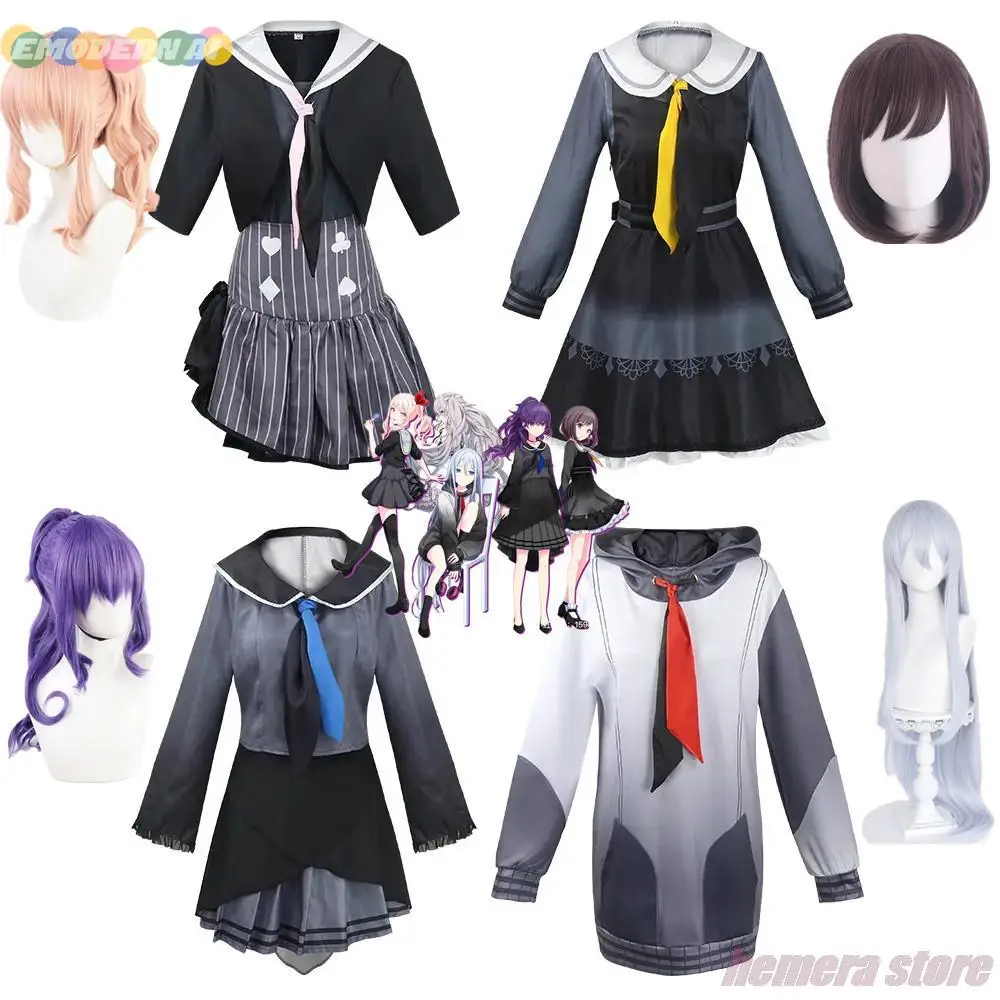 

Akiyama Mizuki Cosplay Game Project Sekai Colorful Stage Feat. Costume Amia Wig PJSK Women School Girl JK Uniform Sailor Dress