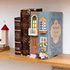 Booknook Book Holders Fake Books Bookends Model Kit With LED Light For Bookshelf Insert Decor Miniature Ornament Creative Gifts 2