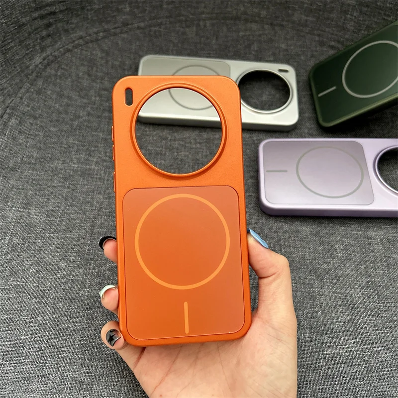Luxury Matte Wireless Charging Magnetic Case with Camera Lens Protection and Shockproof Hard PC Cover