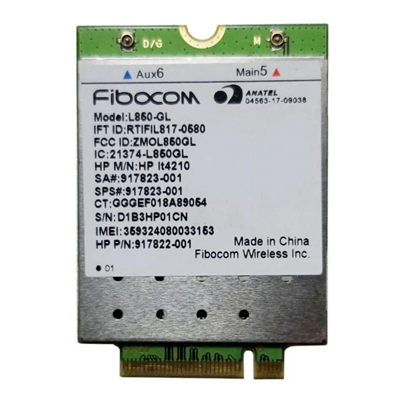 10X L850-GL LT4210 FDD-LTE TDD-LTE 4G 카드, 4G 모듈 SPS,917823-001, 430 440 450 G5 노트북용