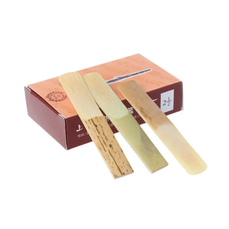 Pack of 10 Pieces Clarinet Reeds Strength 2.5 Traditional Flat Reed Bamboo Reeds Kit clarinet and saxophone accessories