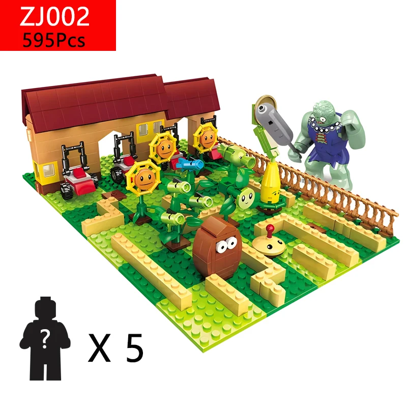 Building Blocks Toys Plants vs. Zombies Model Building Blocks Bricks Kits Set Peashooter Gatling Pea Shooter Figure Toy Gift