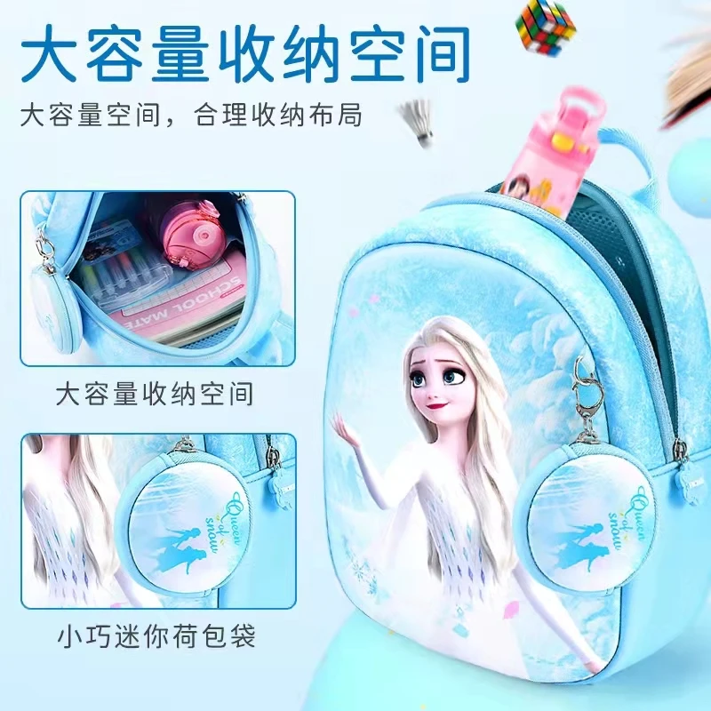 2022 Disney Frozen Kindergarten Bag For Girls Elsa Anna Primary Student Shoulder Orthopedic Backpack Large Capacity Mochilas