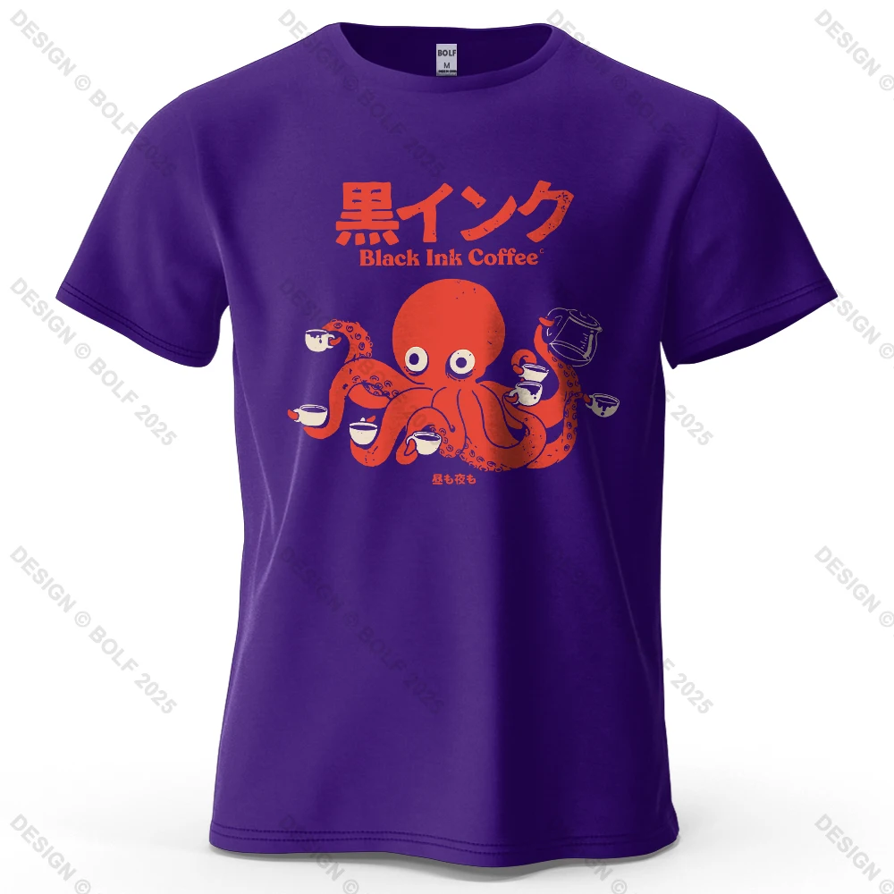 Black Ink Coffee Graphic Oversized Cotton T-Shirt - Unisex Streetwear Tee