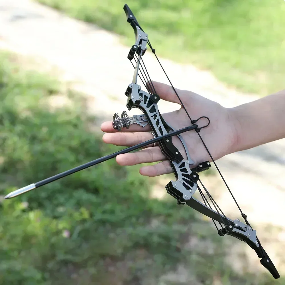1set Archery Mini Compound Bow 16.4inch 16lbs Bow and Arrows Set for Outdoor/Indoor Toy Gift Entertainment Pocket Shooting Bows 4