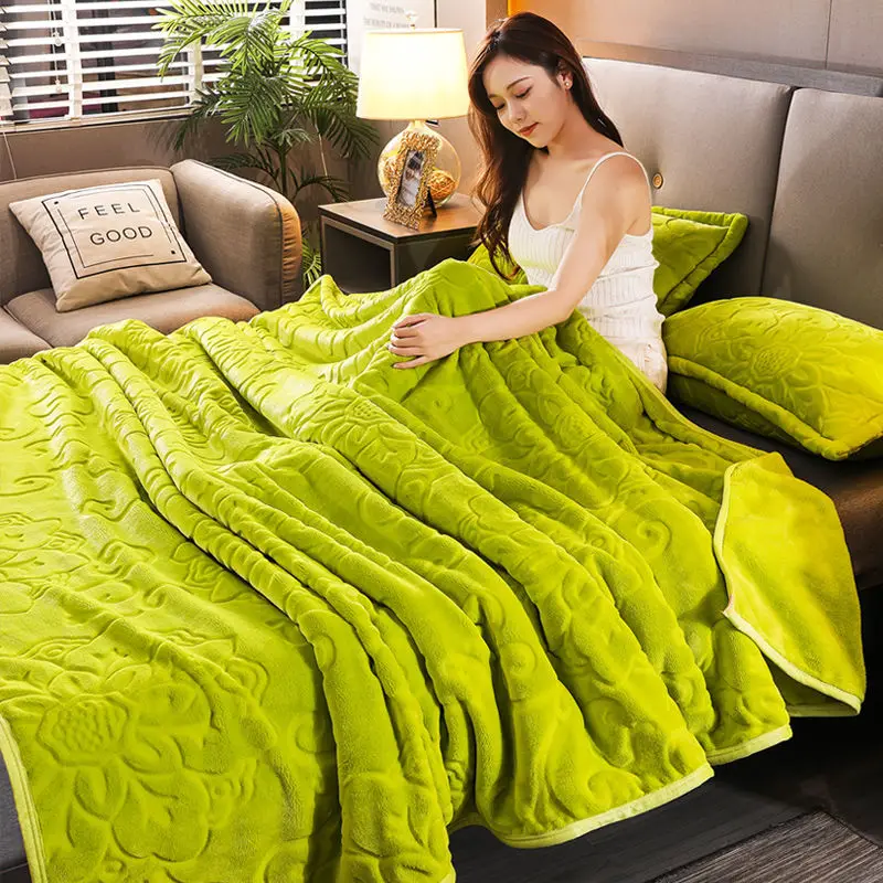 Soft And Warm Coral Velvet Winter Bed Sheet Sofa Light And Thin