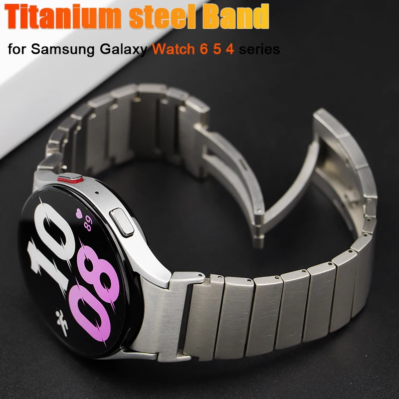 

Titanium Strap for Samsung watch 6 5 4 40 44mm 5 pro 45mm No Gaps Quick fit Band for watch 6 4 classic 43 47mm 42 46mm Bracelet