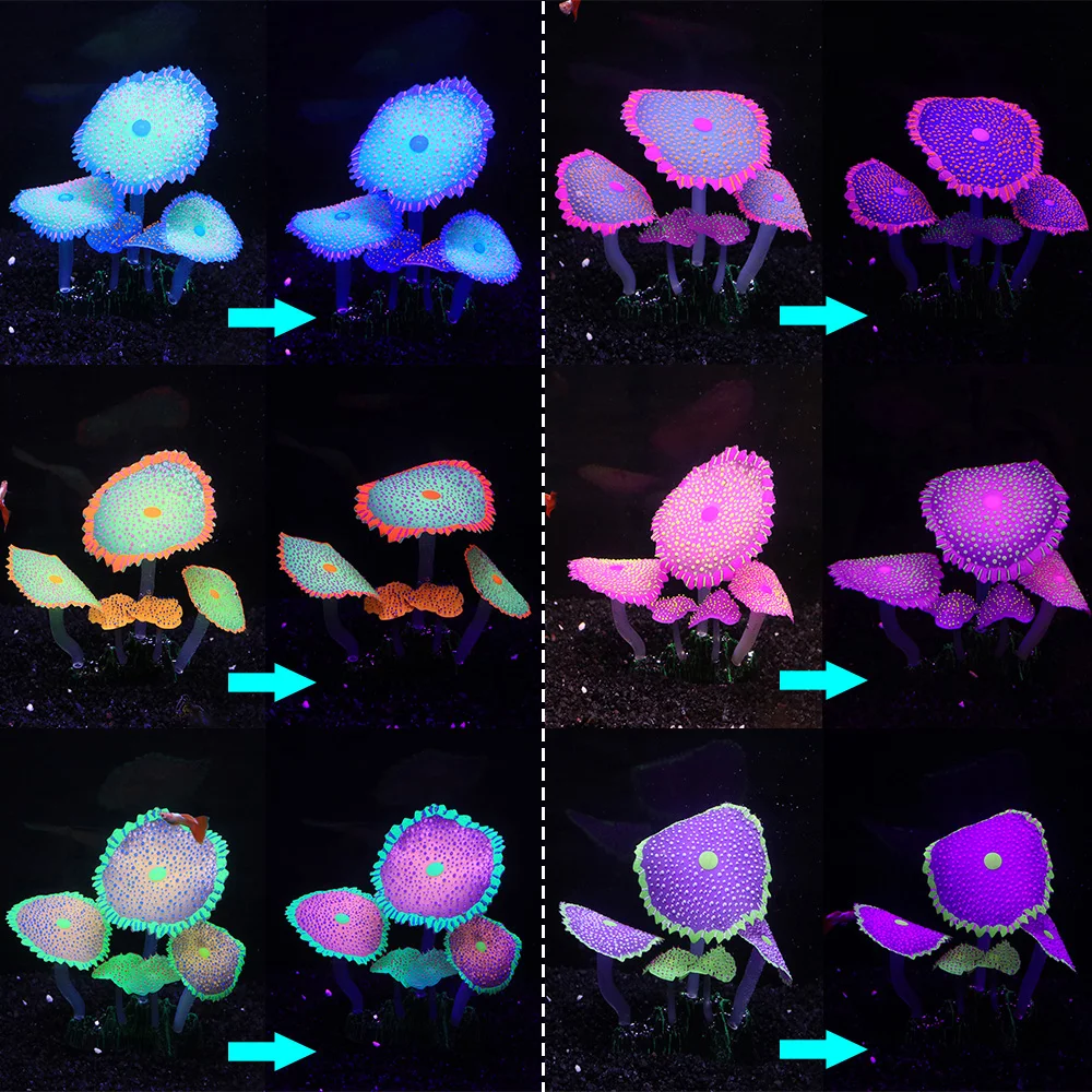 Radiant Silicone Aquarium Coral Decor with Luminous Underwater Plants