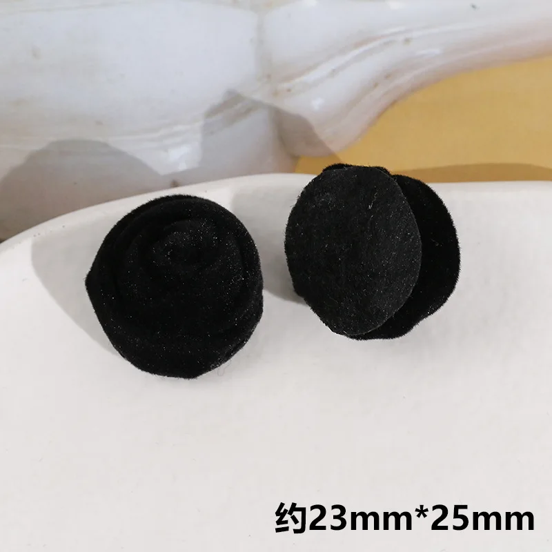 

30 шт. 23*25 мм модная Зимняя шерстяная бархатная наклейка с цветами розы Материал для бисероплетения для девочек ожерелье серьги головной убор сделай сам