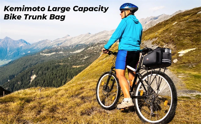 MOSISO Bike Rack Bag With 2 Removable Panniers, Waterproof Bike Trunk Cooler Storage Handbag Insulated Bicycle Rear Seat Pouch, Bicycle Storage Saddle Shoulder Bag Cycling Luggage Pouch, Silver