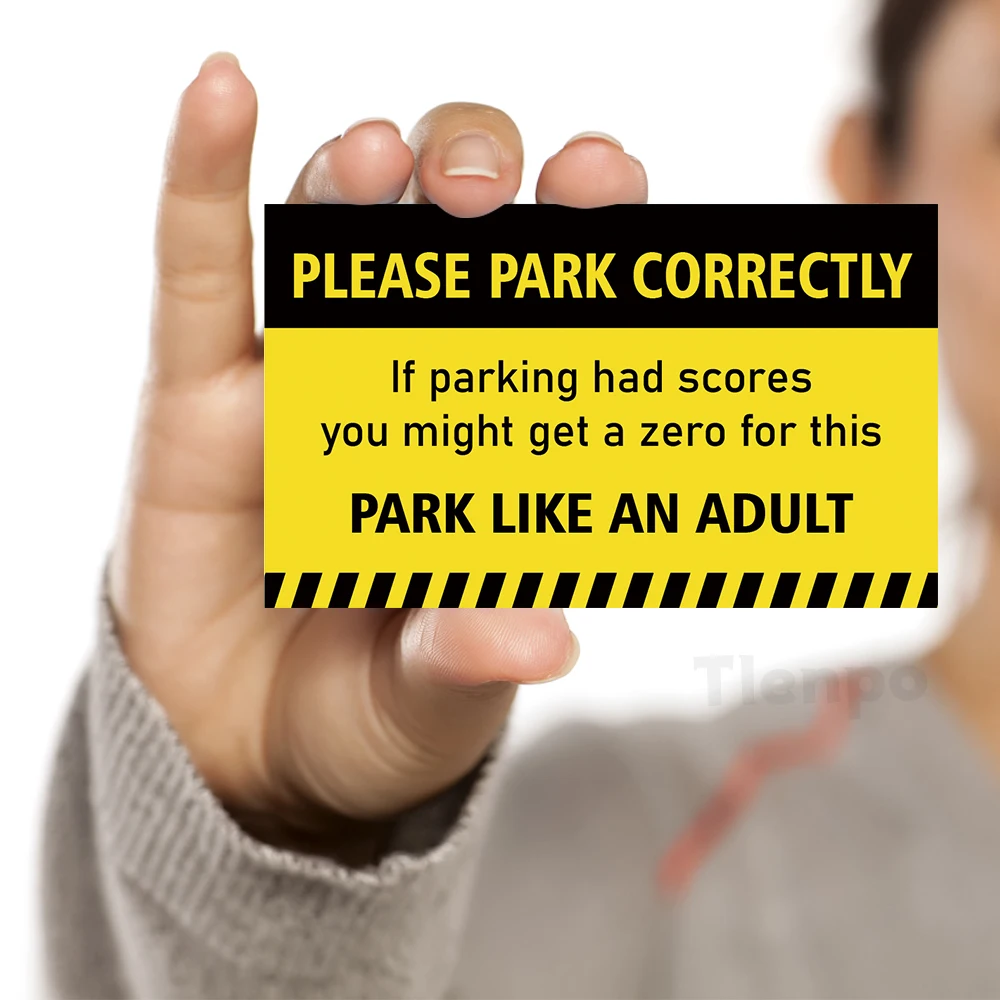50pcs Funny Parking Cards Please Park Correctly 3.5 x 2inch Prank Cards Prank Driving Fake Ticket mini Portable Prank Props mini greeting cards gag cards