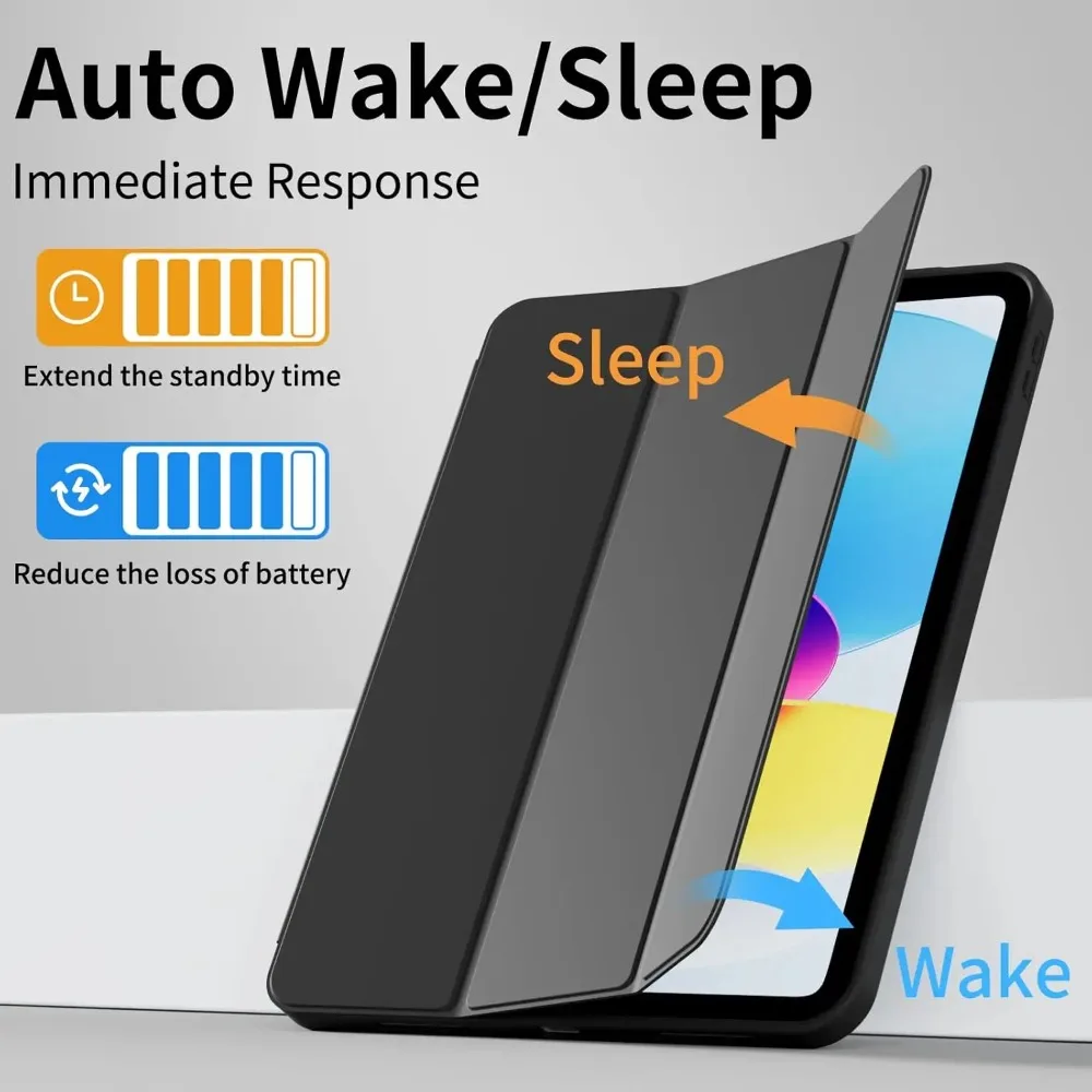 Magnetic Trifold Stand Tablet Case with Auto Sleep/Wake Feature