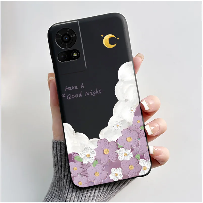 Cute Cartoon Soft Silicone Protective Phone Case - Black