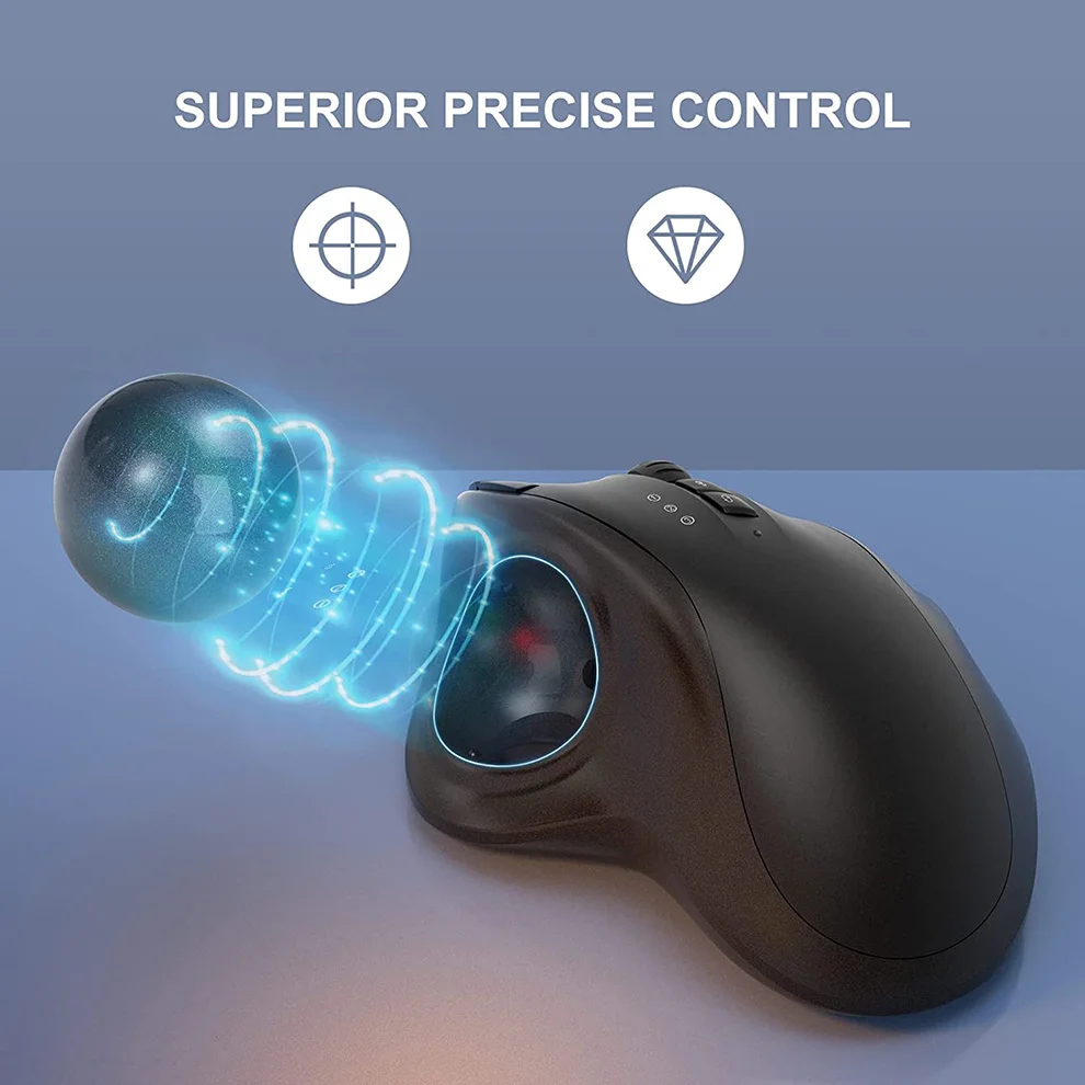 Rato sem Fio do Trackball de Bluetooth 2.4g Rgb Ratos Rollerball Recarregável Ergonômico com Dpi Ajustável - Imagem 5