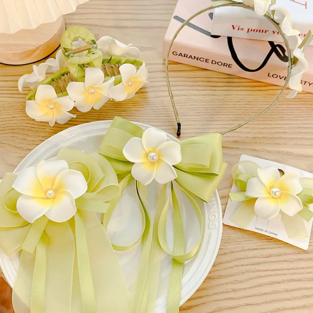 

Flower Headband Side Clip Ribbon Mesh Bangs Hair Clip Bow Hair Clips Girl