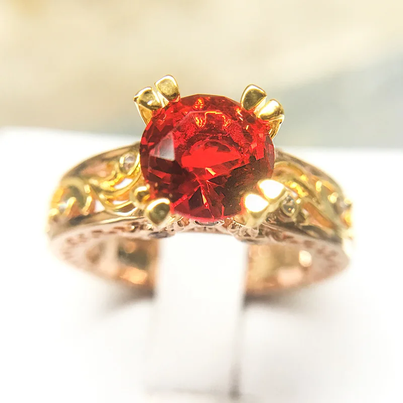 

NEW Champagne Zircon Engagement Rings for Women Rose Gold Color silver plate Wedding Female Flower Vine Shape Crystals Jewelry