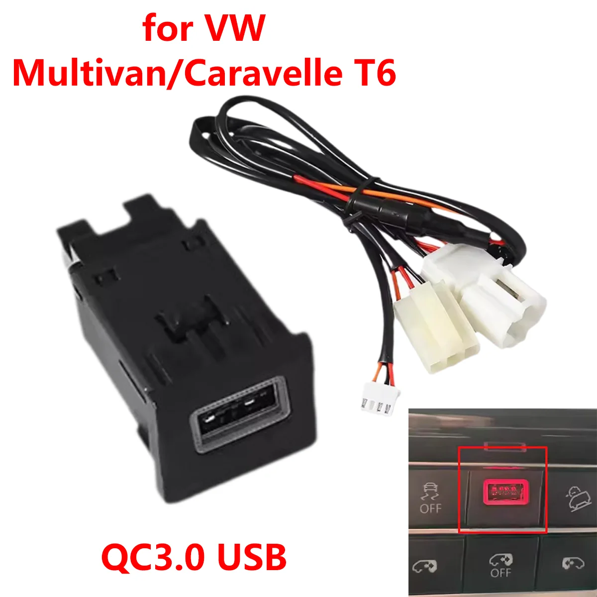 Chargeur Double USB Rapide Voiture - Type C PD + QC3.0 Pour Multivan T5 2003-2015 - Installation Facile