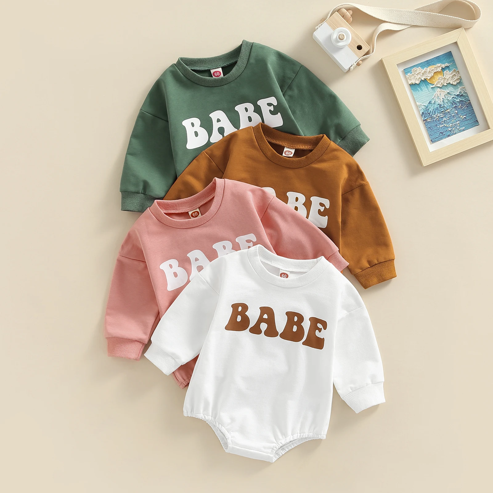 Newborn Baby Letter Print Bodysuit 1