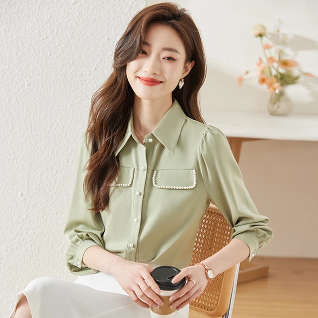 Womens Loose Size Shirts Green  Women Long Green Cotton Shirt - 2023  Spring Women's - Aliexpress