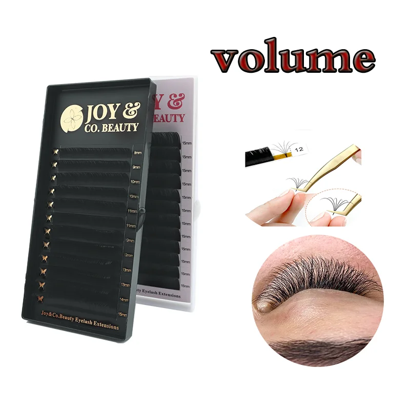 

JoyCo Handmade Nature Eyelash Extension Supplies Classic Lashes Extensions 0.05/0.07/0.10/0.15 Mink Black False Extension