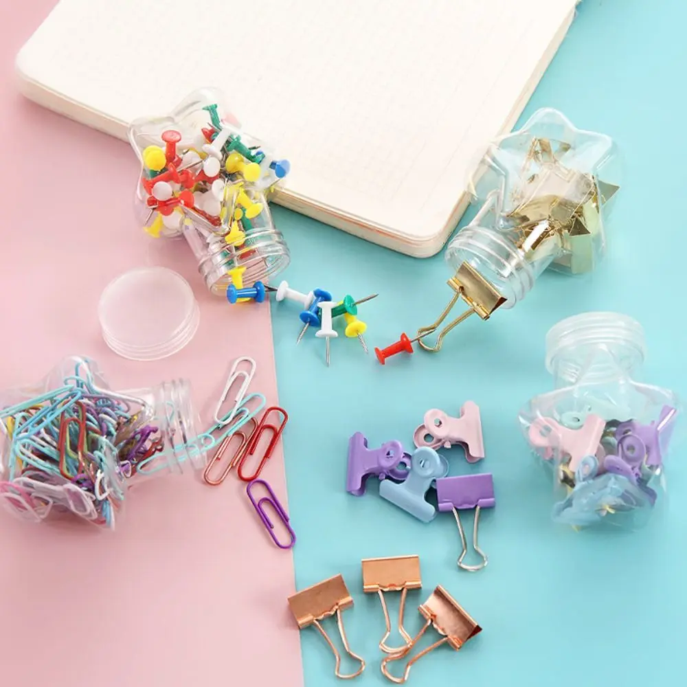 

Foldback Clip Clear Binder Clips Stationery Long Tail Clip Push Pins Paper Clip Binding Supplies Metal Thumbtack Binder