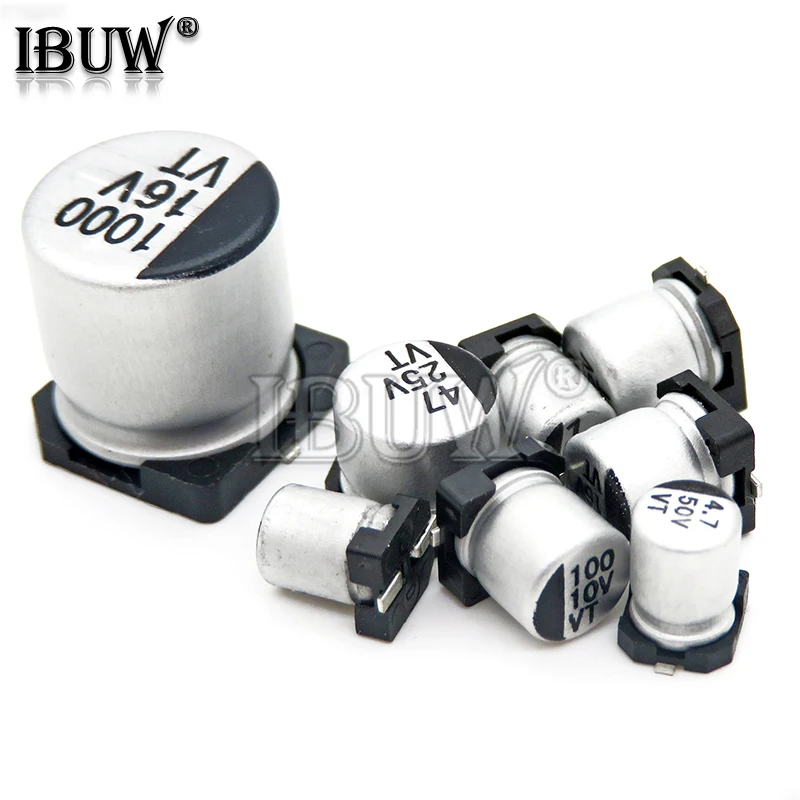 SMD Electrolytic capacitor aluminum 6.3V 10V 16V 25V 35V 50V 1UF 2.2UF 4.7UF 10UF 47UF 100UF 220UF 330UF 470UF 680UF 10PCS electrolytic capacitor