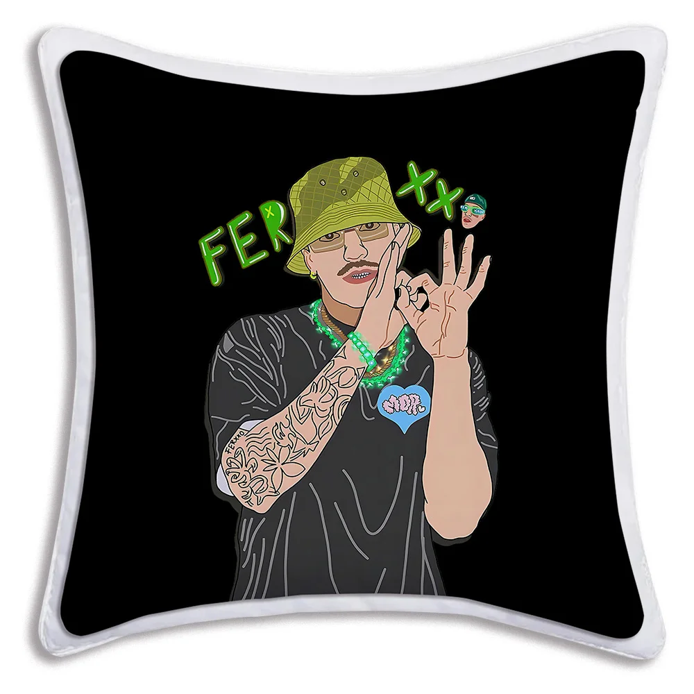 Feid Ferxxo Hot Singer Pillow Covers Cartoon Sofa Decorative Home Double-sided Printing Short Plush Cute Cushion Cover 6