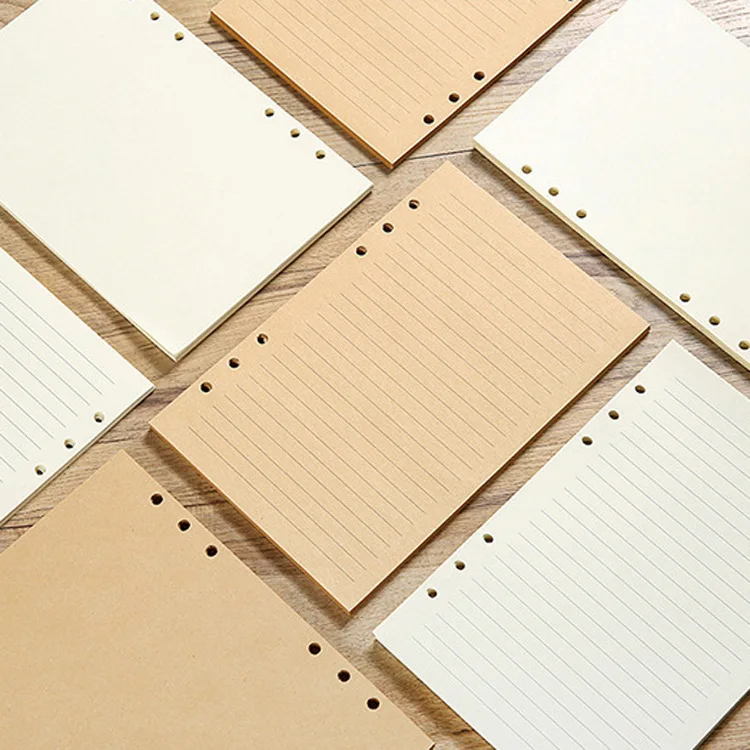 A5 A6 A7 Craft Loose Leaf Notebook Refill Spiral Binder Inner Page Line Blank craft Grid Inside Paper Stationery