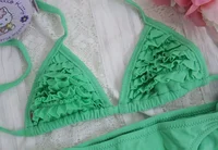 4 Color Brand 2024 Summer Girls Swimwear Soild Baby Kids Swimwear Biquini Infantil Swimsuits Falbala Bikini Girl For 6-14years 5