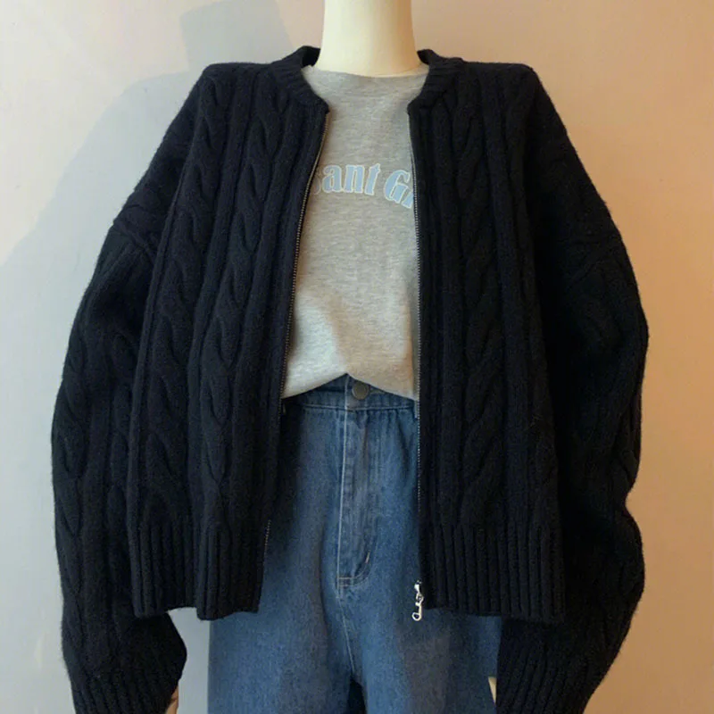 Creamy yellow wool slim-fit hooded cardigan for autumn and winter A47 main image 0