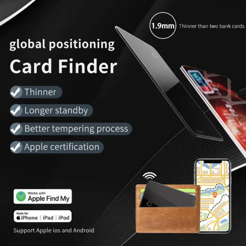 

MFi Certified Card Finder Wallet tracker Finder NFC Find My Tag Air Tag GPS Tracker Locator Finder for IPhone iPad Android