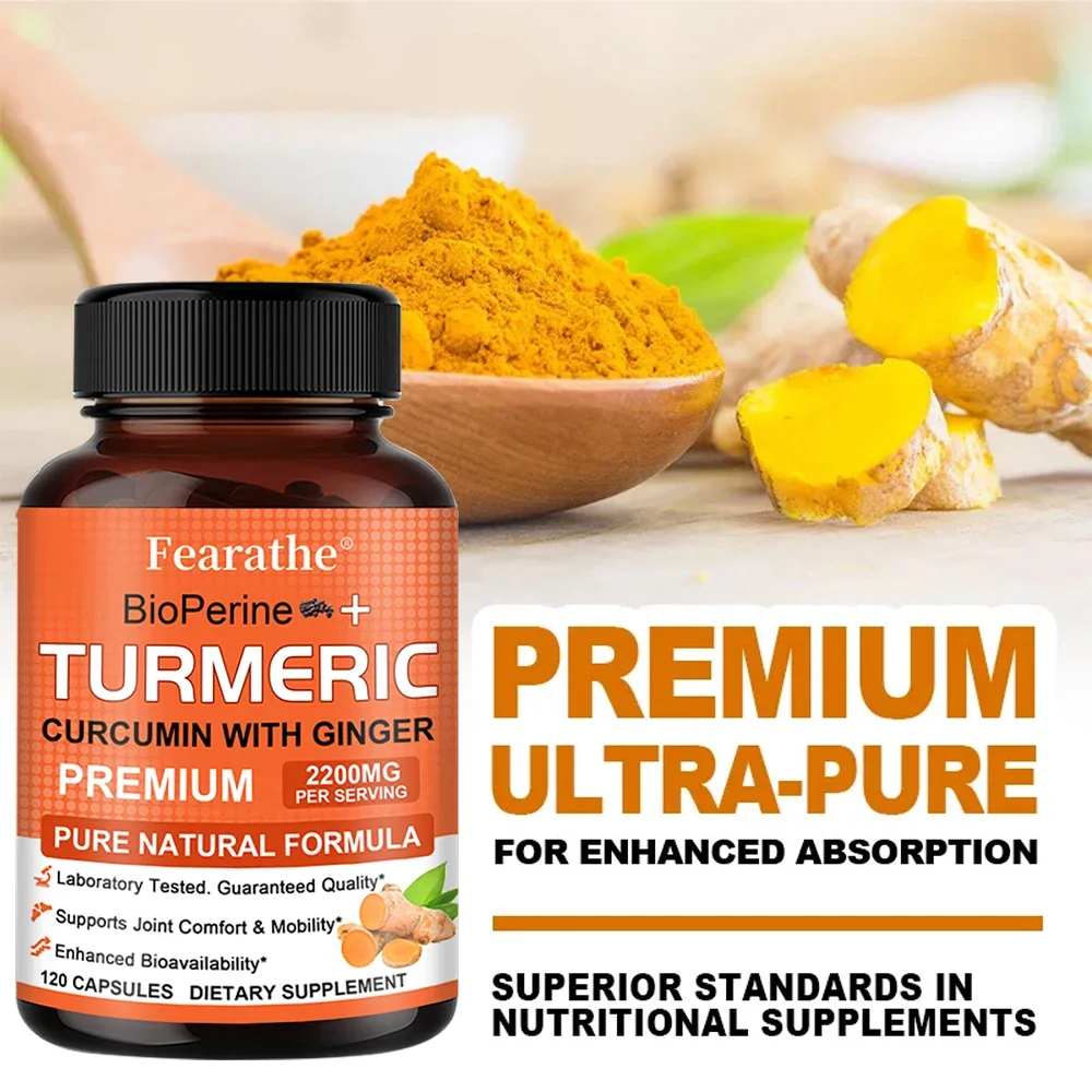 Turmeric Curcumin Ginger & Black Pepper - Maximum Absorption, Natural Joint Support Supplement - Immune Support, Antioxidant