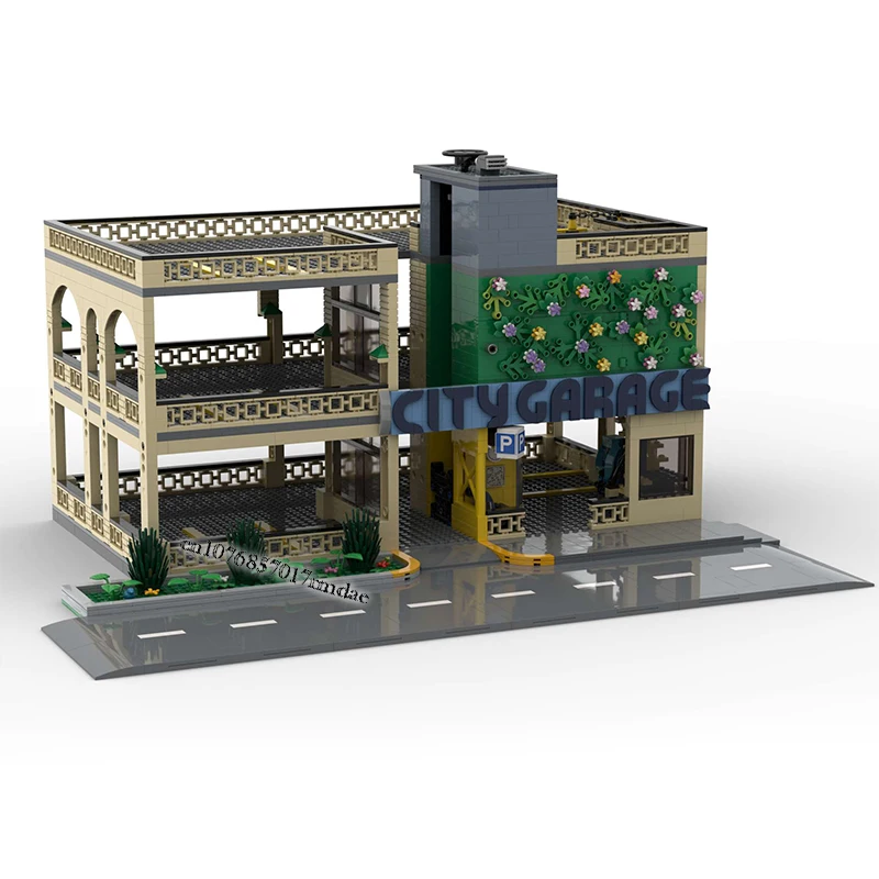 자동차 엘리베이터가 있는 Moc 모델 도시 차고, DIY 창의적인 아이디어, 어린이 장난감, 생일 선물 블록, 도시 핫 셀러, 1921 개