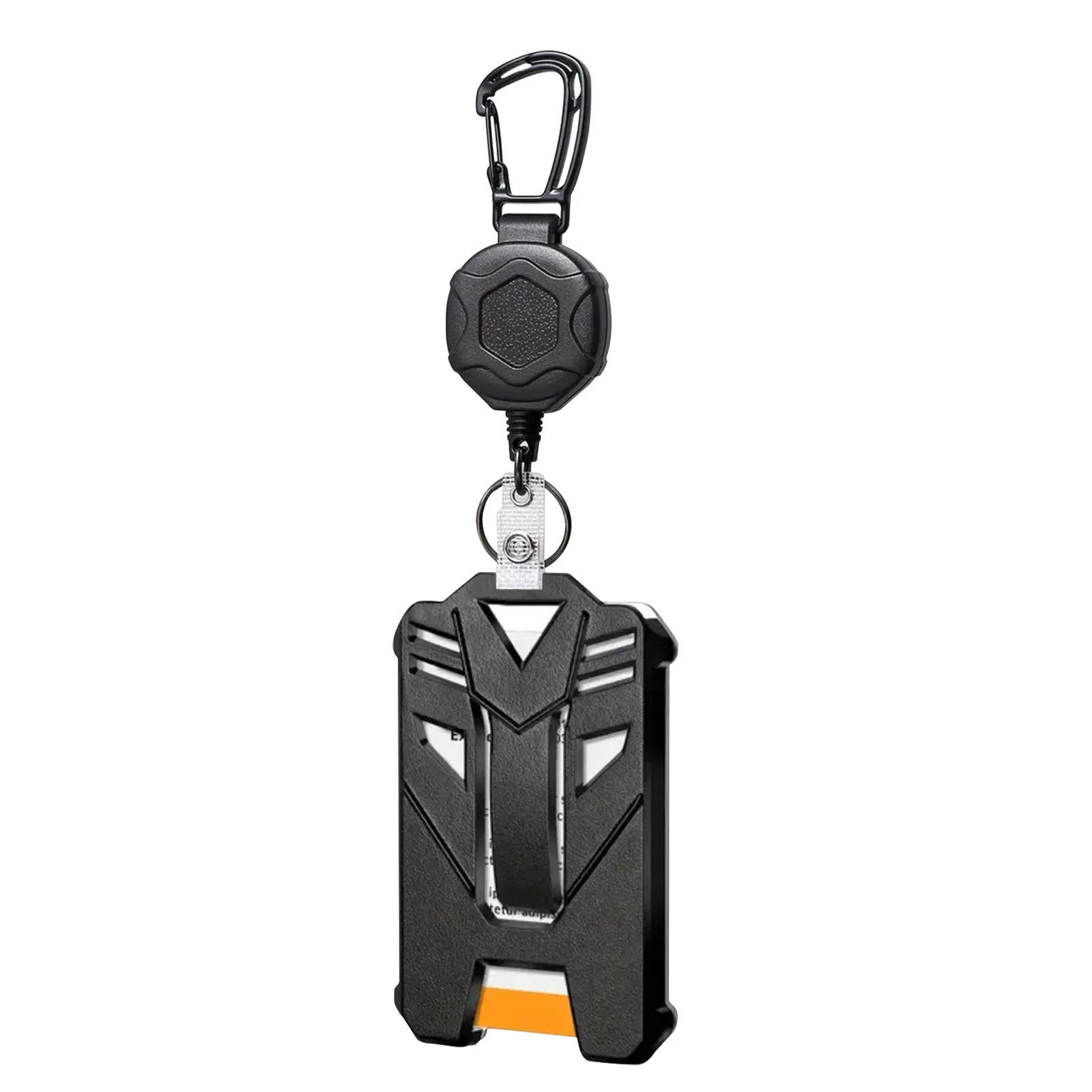 Retractable Badge Holder Heavy Duty Carabiner Keychain Tactical ID Card Holder with 31.5