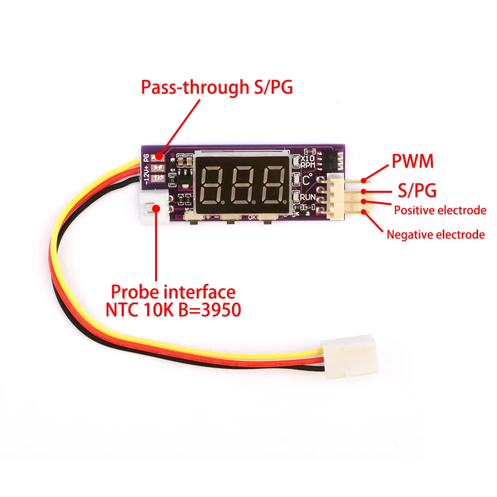 DC 12V 4 Wire PWM Fan Temperature Control Governor Temperature Speed