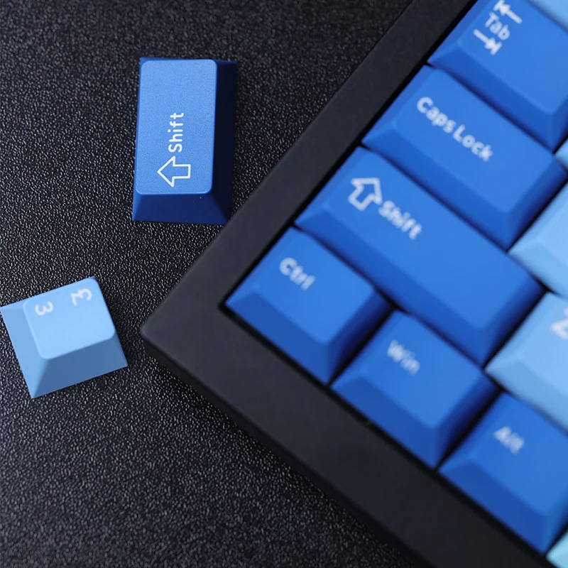 Chaves Conjunto Gmk Voyage Azul Keycap Pbt Duplo Tiro Chave Tampões Cherry Perfil Keycaps para 64 68 84 87 98 104 Teclado Mecânico 156 - Imagem 2