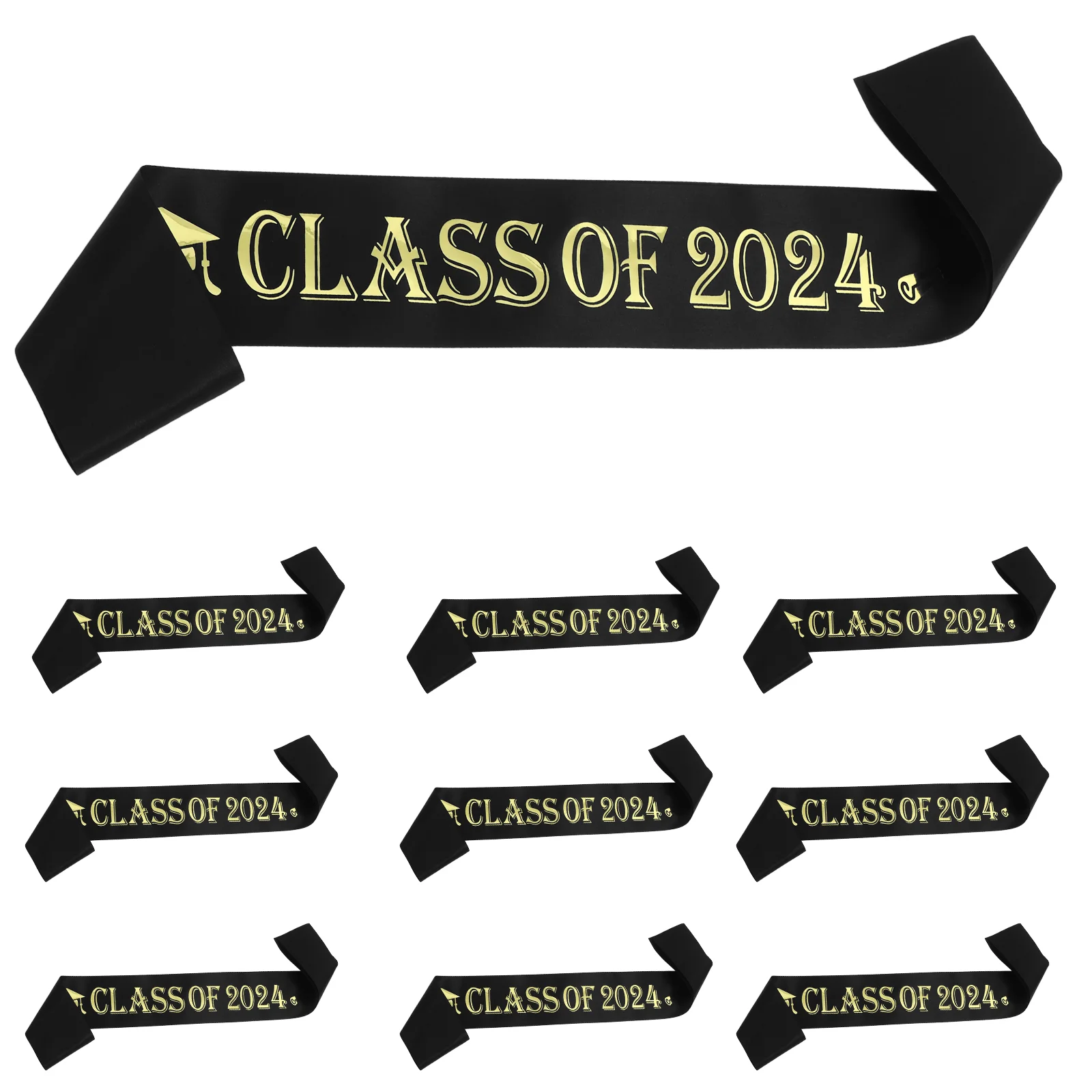 

12 Pcs Graduation Ceremony Belt Party Decor Shoulder Strap Class Of 2024 Sashes Satin Graduate Supplies Student