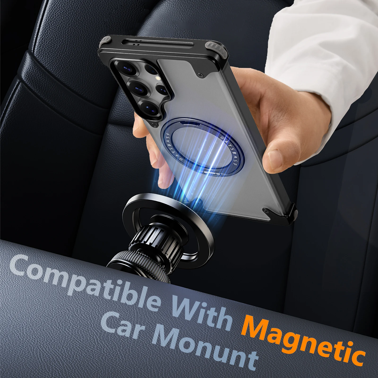 Eary Magnetic for Samsung Galaxy S25 Ultra Phone Case with 360° Rotate Stand MagSafe Military Grade Shockproof Protector Cover