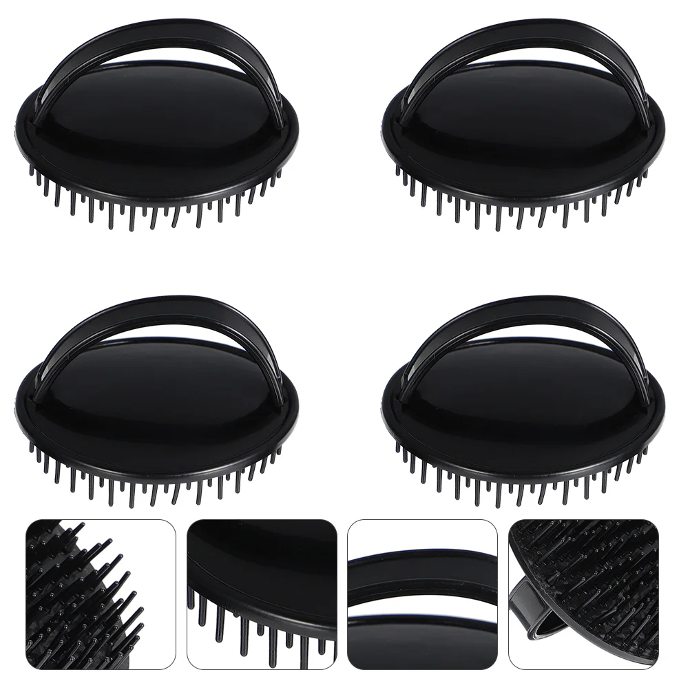 

4 Pcs Massage Shampoo Brush Shower Brushes Combs Head Scalp Silicone Bath Hair Hairdressing Hairstyling Tools