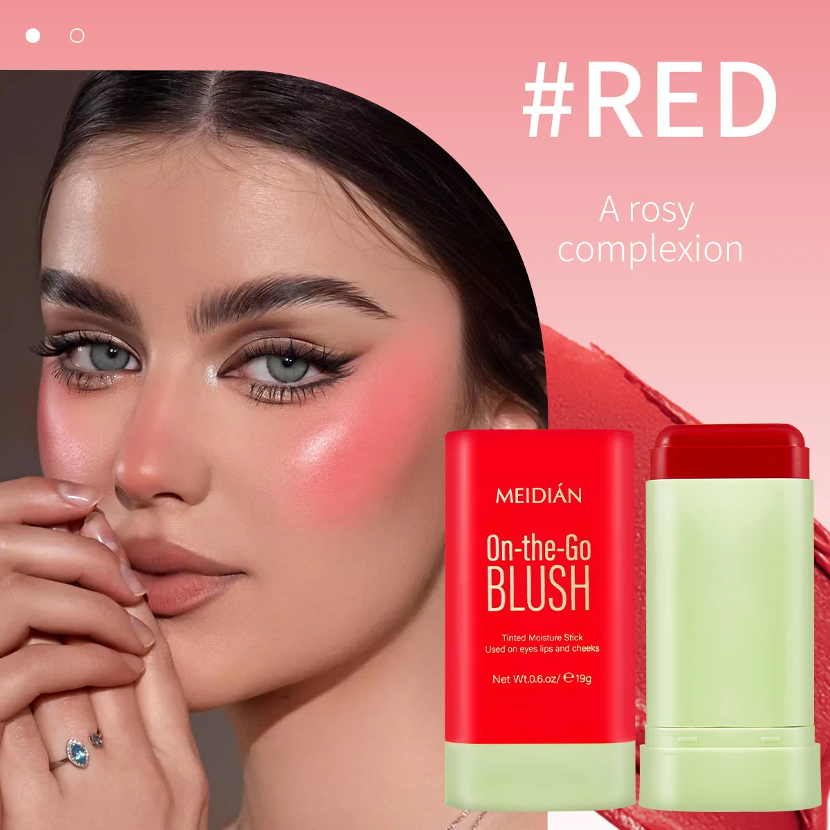 Blush Stick Easy Color Rouge Blusher Cream Moisturize Waterproof Long Lasting High Color Rendering Brightening Skin Tone Makeup