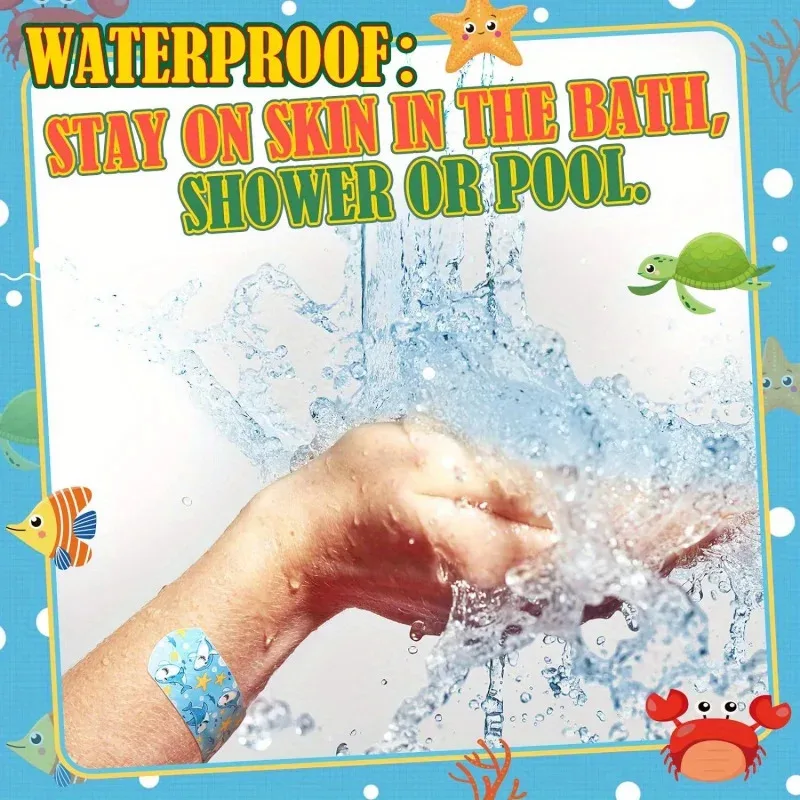 Cute Cartoon Self-Adhesive Bandages, Breathable PE Material with 6 Fun Designs (Dinosaurs, Spaceships, Cars, Animals & More)