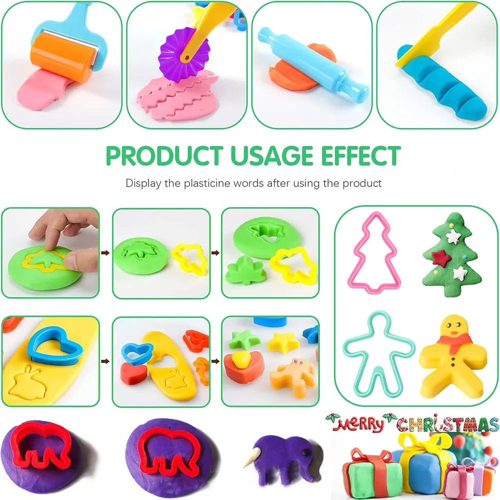 DIY Creative Dough Cutting Kit Plastic Knife Set Mold 3D Plasticine Mold Modeling Clay Accessories For Children Educational Toys craft toys