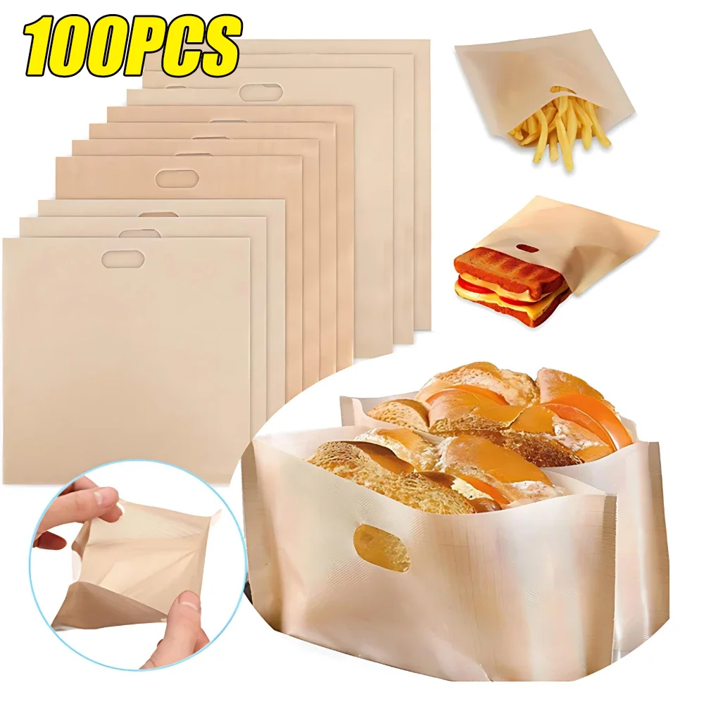 Reusable Toaster Bag Non Stick Bread Bag Sandwich Bags Fiberglass Toast Microwave Heating Pastry Tools microwave cooking bags toaster bag