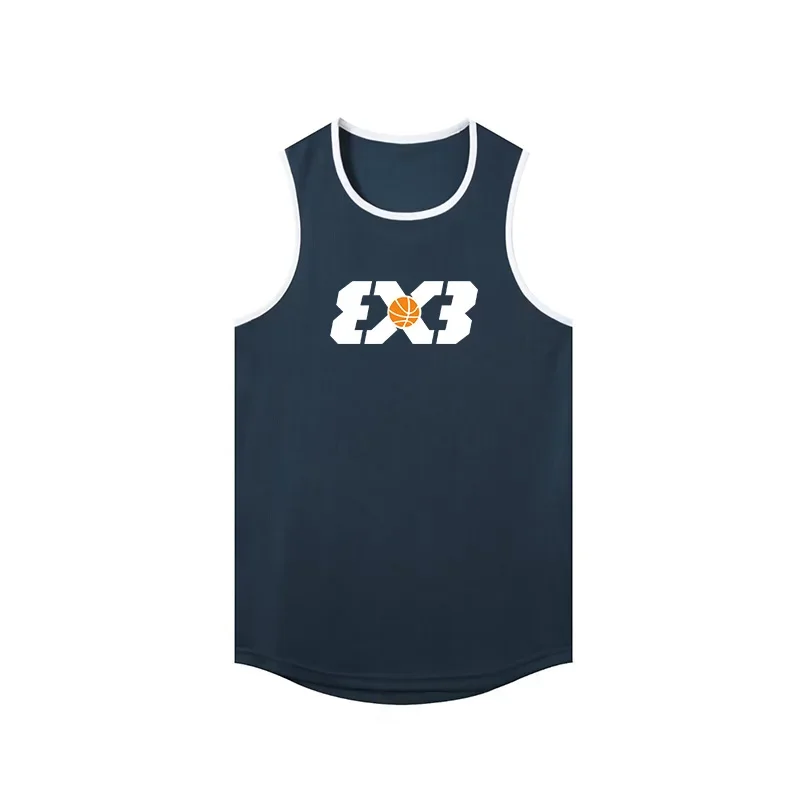 American 3X3 Basketball Sports Vest Men Summer Sleeveless Quick-drying Gym Fitness Running Loose Equipment Training T-shirt