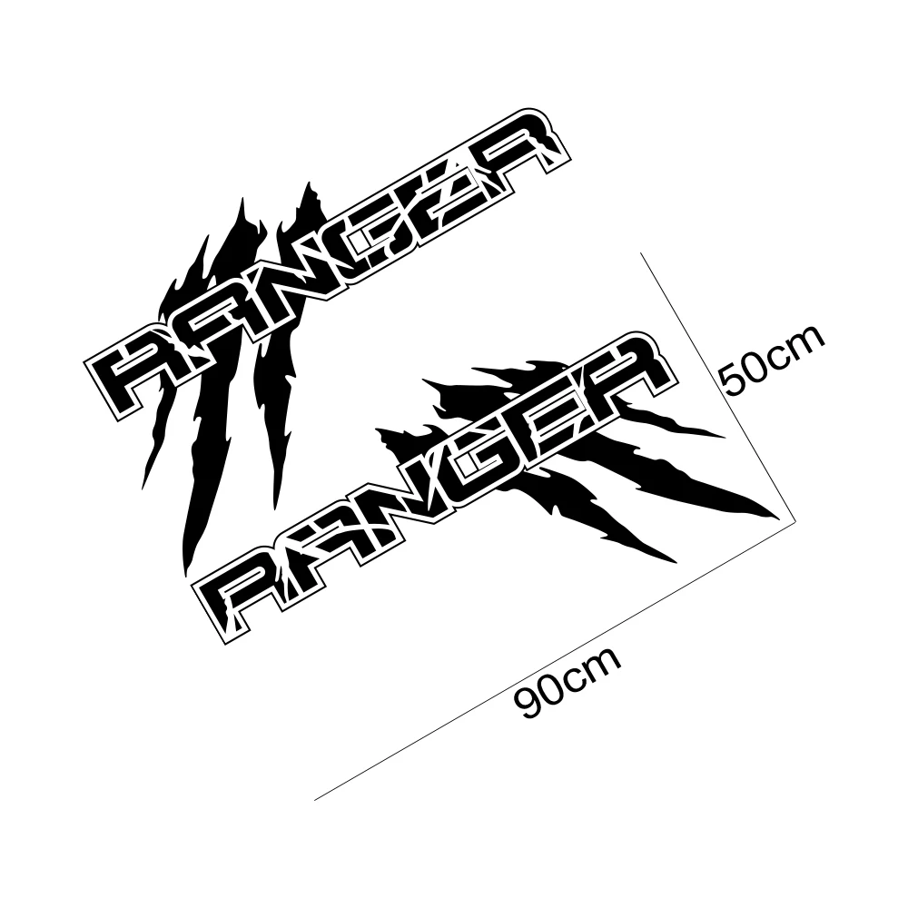 포드 레인저 랩터 XLT XL Lariat T6 트림 픽업 트럭 침대 장식 커버 데칼 자동 튜닝 장식을위한 자동차 바디 사이드 스티커