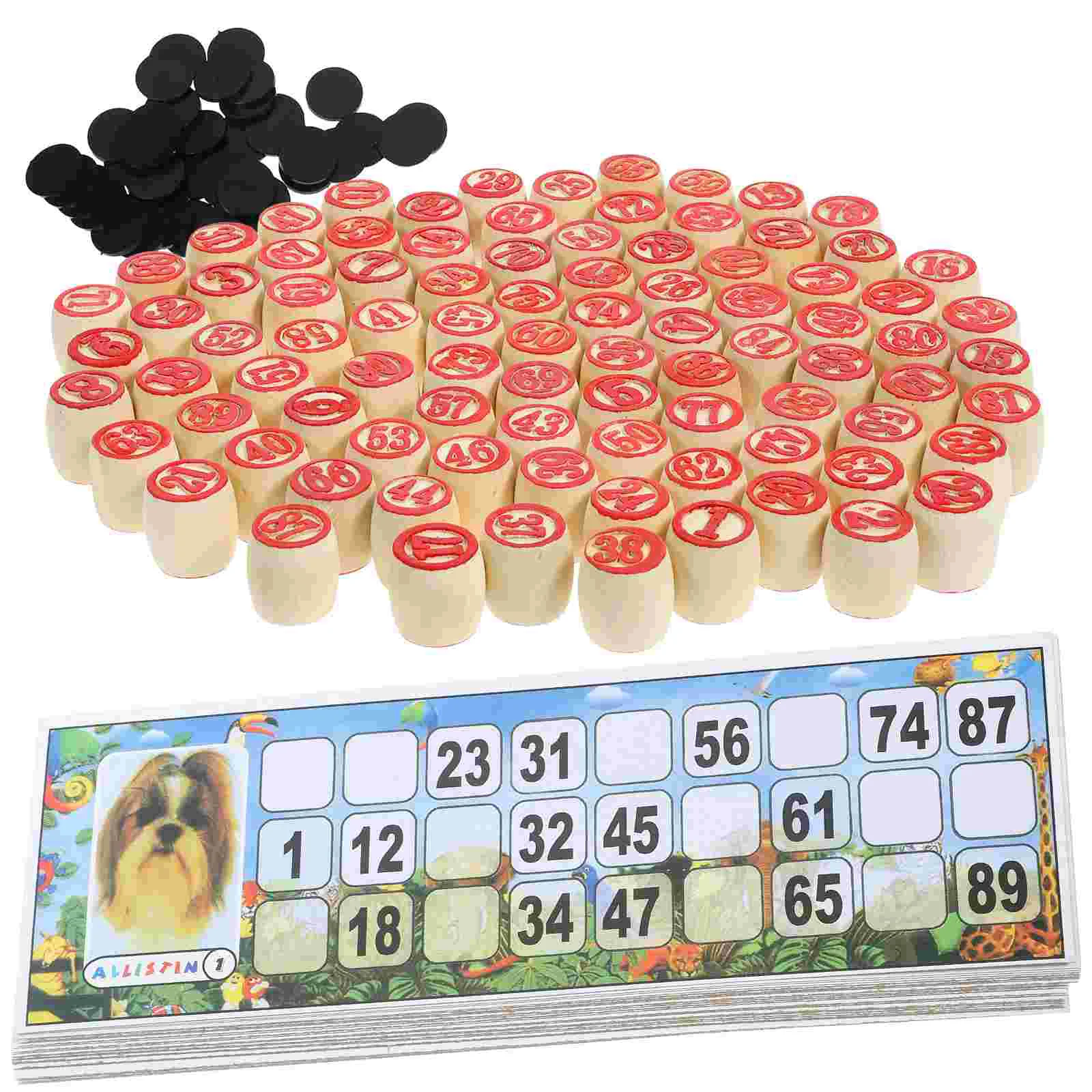 Board Game 1 Set Vintage Russian Bingo Board Game Set Wooden Russian Lotto Supplies Funny Lotto Game Bingo Cards