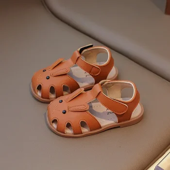 2025 Scarpe estive per bambina Primi camminatori Sandali da spiaggia per bambini con fondo morbido Sandali per bambini per bambini con coniglio carino 16-25 1