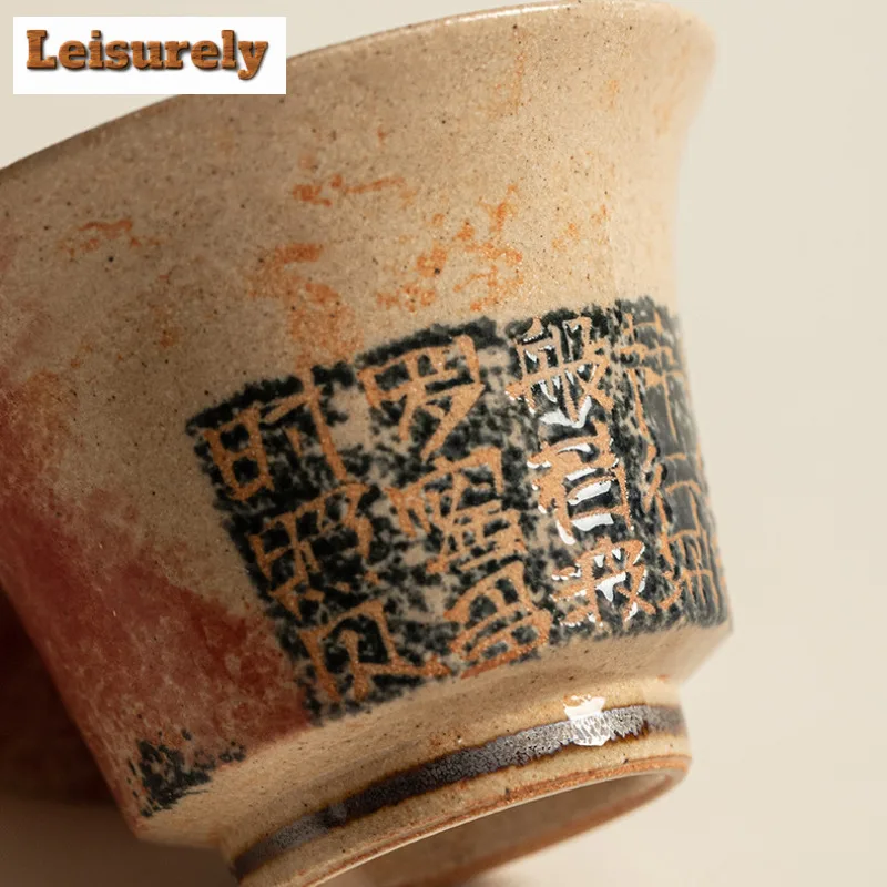 Creative Dunhuang Handwritten Scriptures Tea Set Complete Set Antique Tea Ceremony Set Teapot and Tea Cup Set Tableware Ornament