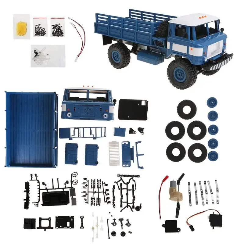 WPL B-24 KIT Remote Control Military Truck DIY Off-Road 4WD B24 RC Car 4 Wheel Buggy Drive Climb GAZ-66 Vehicle Gift Toy for Boy 2