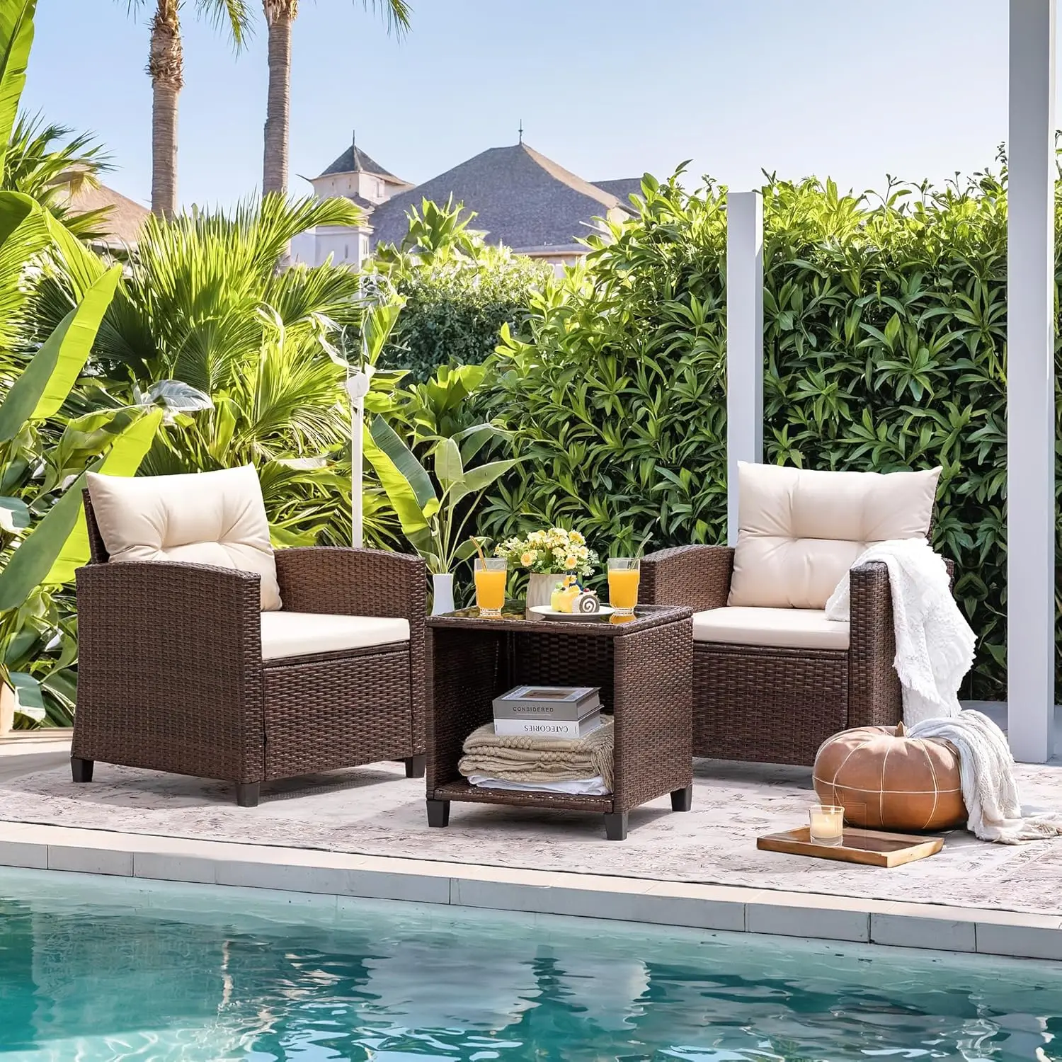 3-Piece PE Rattan Patio Set 6